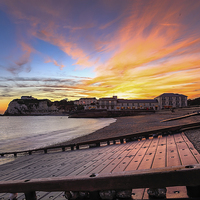 Buy canvas prints of  Freshwater Bay Sunset by Wight Landscapes