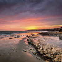 Buy canvas prints of Foreland Sunset by Wight Landscapes