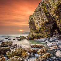 Buy canvas prints of Freshwater Cliff Sunset by Wight Landscapes