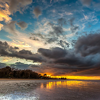 Buy canvas prints of Sunset On Ryde Beach by Wight Landscapes