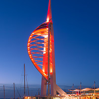 Buy canvas prints of Spinnaker Tower Dressed In Chilli Red by Wight Landscapes