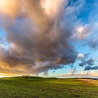 Buy canvas prints of Niton Down Rain Cloud by Wight Landscapes