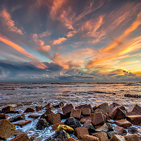 Buy canvas prints of Bonchurch Haven Sunset by Wight Landscapes