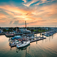Buy canvas prints of Royal Lymington Yacht Club Sunset by Wight Landscapes