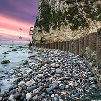 Buy canvas prints of Freshwater Bay Sea Defences by Wight Landscapes