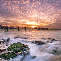 Buy canvas prints of Totland Pier Sunset by Wight Landscapes