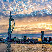 Buy canvas prints of Sunrise At The Spinnaker Tower Portsmouth by Wight Landscapes