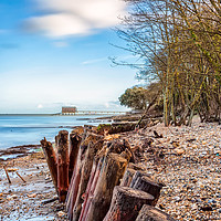 Buy canvas prints of Bembridge Beach Groyne by Wight Landscapes