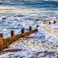 Buy canvas prints of Yaverland Beach Groyne by Wight Landscapes