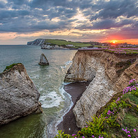 Buy canvas prints of Freshwater Bay Sunset by Wight Landscapes