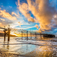 Buy canvas prints of Totland Pier Sunset 2 by Wight Landscapes