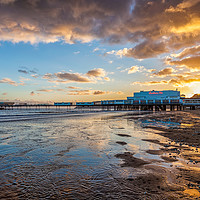 Buy canvas prints of Sandown Pier Winter Sunset by Wight Landscapes