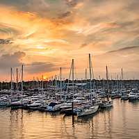 Buy canvas prints of Berthon Marina sunset by Wight Landscapes