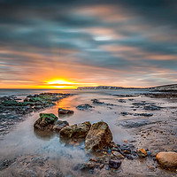 Buy canvas prints of Compton Beach Sunset by Wight Landscapes