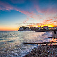 Buy canvas prints of Freshwater Beach Sunset by Wight Landscapes