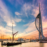 Buy canvas prints of Thames Barge Alice At Sunset by Wight Landscapes