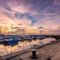 Buy canvas prints of Ryde Harbour Wall Sunset by Wight Landscapes