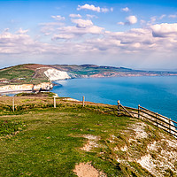Buy canvas prints of Looking Down To Freshwater Bay by Wight Landscapes
