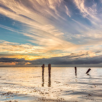 Buy canvas prints of Western Beach Sunset Isle Of Wight by Wight Landscapes
