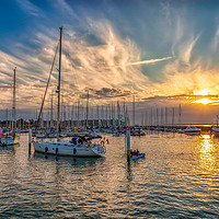 Buy canvas prints of Yarmouth Harbour Sundown by Wight Landscapes