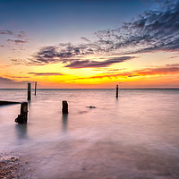 Buy canvas prints of Gurnard Piles Sunset by Wight Landscapes