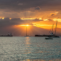 Buy canvas prints of Bay Of Gibraltar Sunset by Wight Landscapes