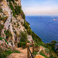 Buy canvas prints of Mediterranean Steps Gibraltar by Wight Landscapes