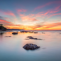 Buy canvas prints of Woodside Bay Coastal Retreat Sunset by Wight Landscapes