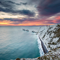 Buy canvas prints of Sunset At The Needles by Wight Landscapes