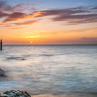 Buy canvas prints of Gurnard Gold Sunset by Wight Landscapes