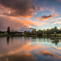 Buy canvas prints of Lakeside Sunset by Wight Landscapes