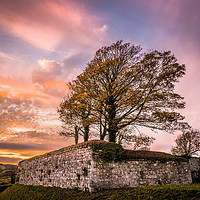 Buy canvas prints of Carisbrooke Castle Walls Sunset by Wight Landscapes