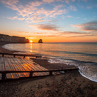 Buy canvas prints of Sunrise At The Lifeboat Slipway by Wight Landscapes