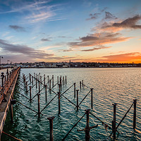 Buy canvas prints of Sunset At Ryde Pier by Wight Landscapes