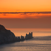 Buy canvas prints of The Needles Sunset. Isle Of Wight by Wight Landscapes