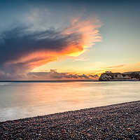 Buy canvas prints of Freshwater Bay Beach Sunset by Wight Landscapes