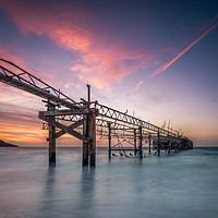 Buy canvas prints of Totland Pier Sunset Isle Of Wight by Wight Landscapes