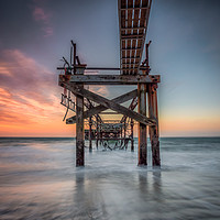 Buy canvas prints of Totland Pier Sunset Isle Of Wight by Wight Landscapes