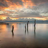 Buy canvas prints of Woodside Bay Sunset by Wight Landscapes