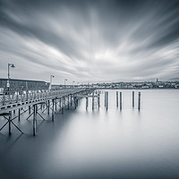 Buy canvas prints of Old Ryde Pier Isle Of Wight BW by Wight Landscapes