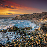 Buy canvas prints of Sunset At Watershoot Bay by Wight Landscapes