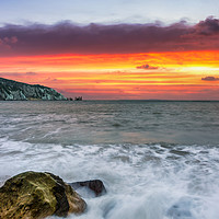 Buy canvas prints of Sunset On The Beach Alum Bay Isle Of Wight by Wight Landscapes