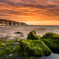 Buy canvas prints of Alum Bay Rocks and The Needles Sunset by Wight Landscapes