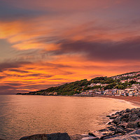 Buy canvas prints of Ventnor Beach Sunset IOW by Wight Landscapes