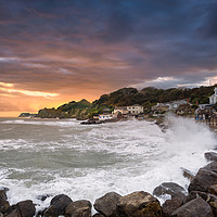 Buy canvas prints of Steephill Cove Storm Isle Of Wight by Wight Landscapes