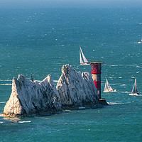 Buy canvas prints of RORC Race The Wight Rounding The Needles by Wight Landscapes