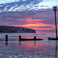Buy canvas prints of Yaverland Beach Sunrise by Wight Landscapes