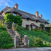 Buy canvas prints of Hill Cottage Godshill IOW by Wight Landscapes