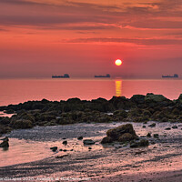 Buy canvas prints of Sunrise On The Rocks Seagrove Bay by Wight Landscapes