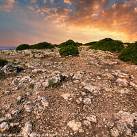 Buy canvas prints of Clifftop Sunset Carvoeiro by Wight Landscapes